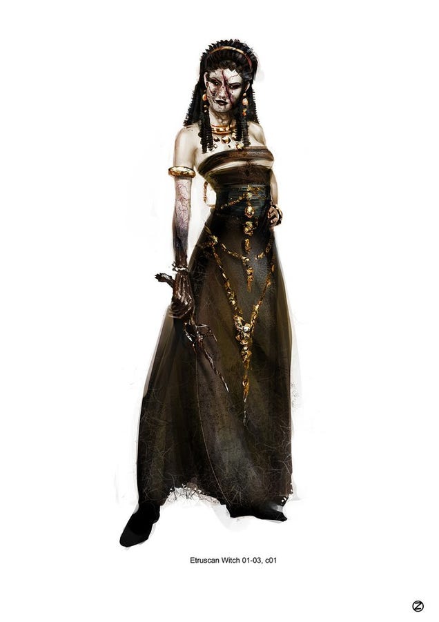 The grotesque witch concept art from Hansel & Gretel will probably turn you on