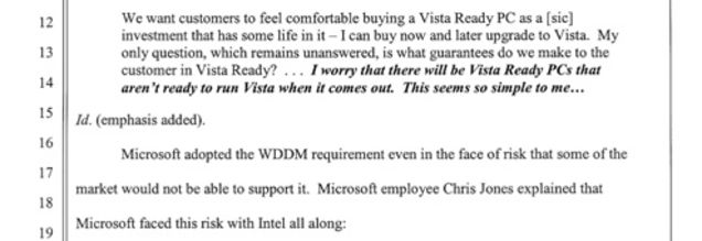 Internal emails prove Microsoft lowered Vista standards for Intel