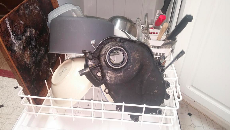 Do Not Wash Greasy Car Parts In Your Dishwasher