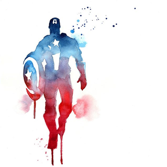 These Watercolors Distill Superheroes to Their Very Essence
