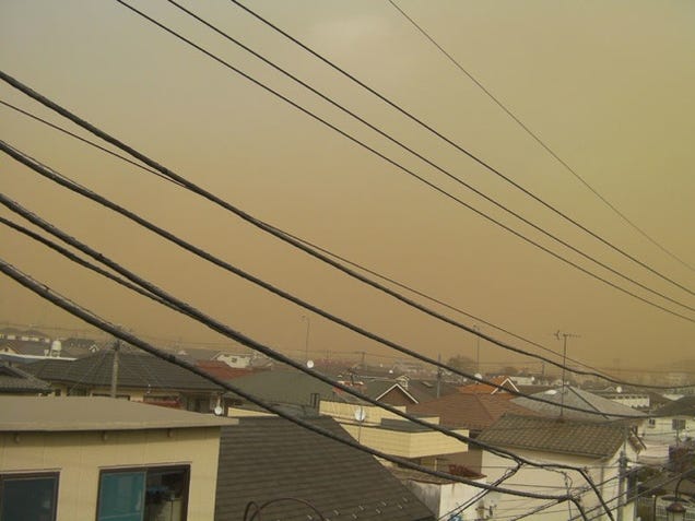 Sand, Smog, or Something Covered Japan in a Yellow Haze