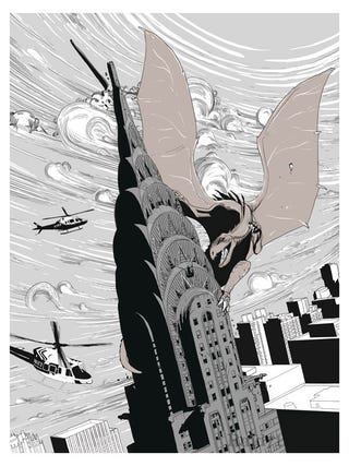 Celebrate the destruction of New York City with this crazy giant monster art