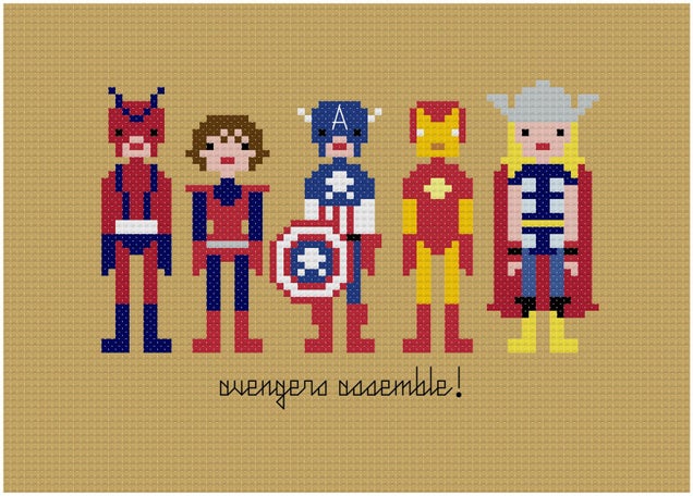 Embroidered samplers put scifi heroes in stitches