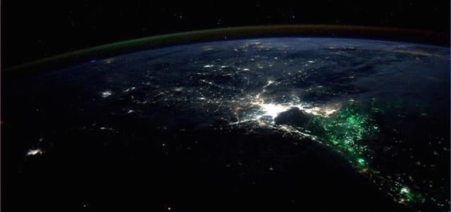 What is the massive green oceanic glow that surrounds Bangkok at night?