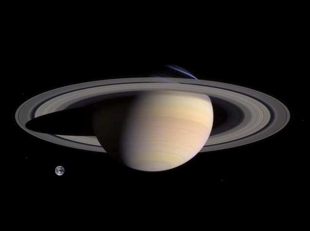 Impressive image of Earth surrounded by Saturn's rings