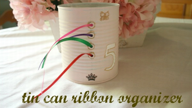 Turn a Used Tin Can Into a Ribbon Organizer