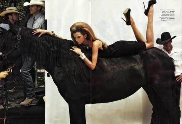 September Harper's Bazaar: Let's Go To The Rodeo With Feathers On Our Faces!