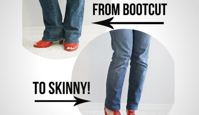 Convert Bootcut Jeans Into Skinny Jeans with Some Simple Alterations