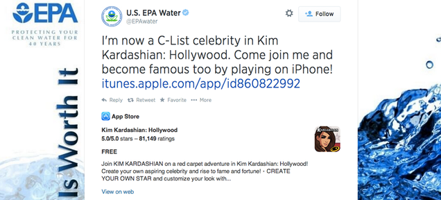 EPA: Protecting Our Water, Doing Okay-ish on Kim Kardashian Hollywood
