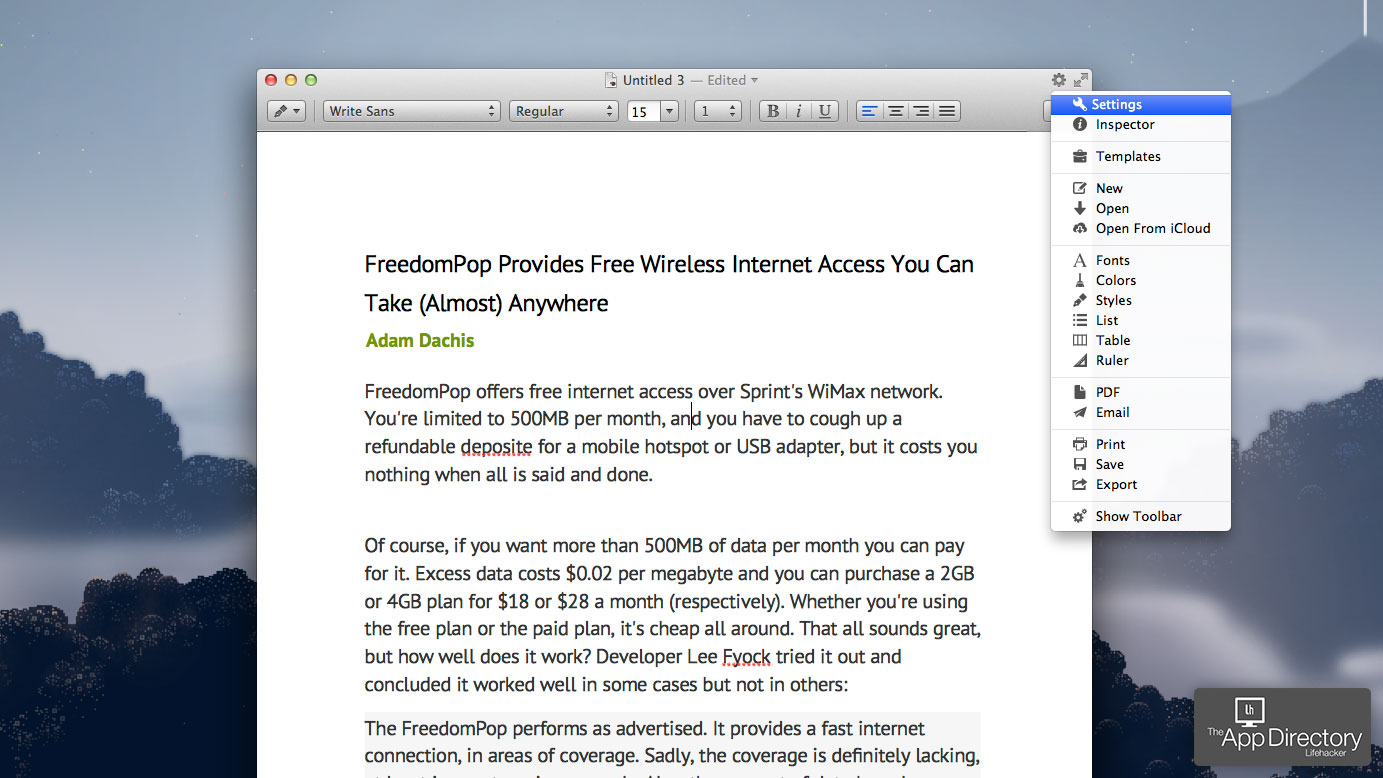 word processing for mac os x