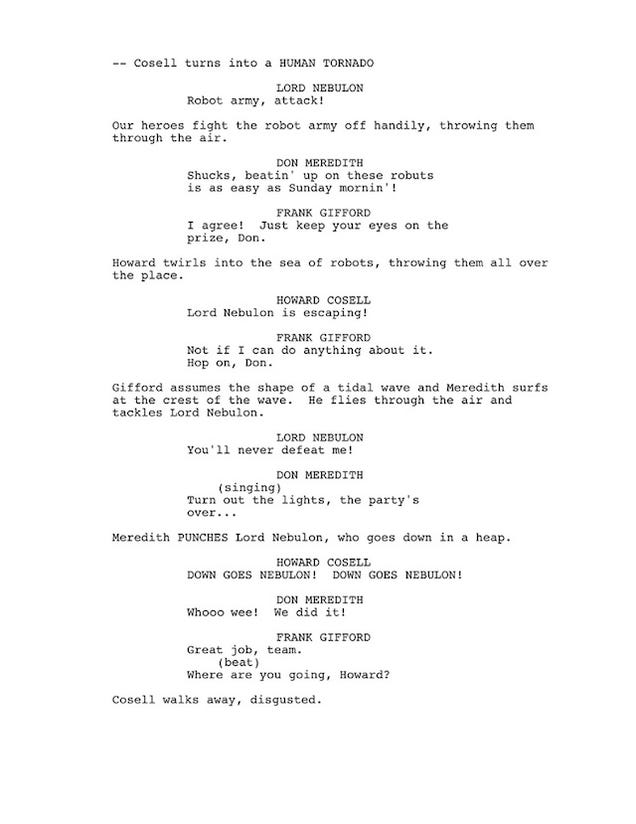 Excerpts From The Long-Lost Script For Monday Night Football: The Cartoon