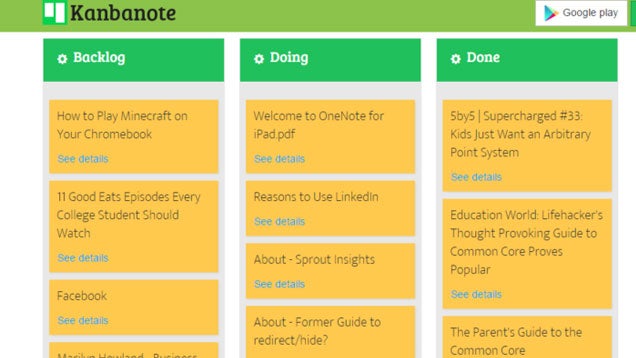 Kanbanote Organizes Your Evernote Notes in Trello-like Boards