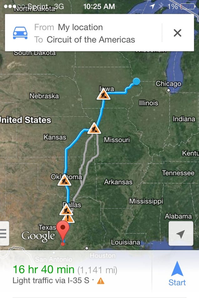 1000miles to COTA.