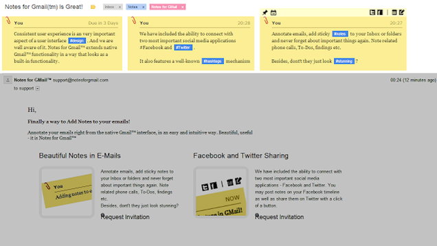 Notes for Gmail Gives You a Scratchpad for Emails and Threads