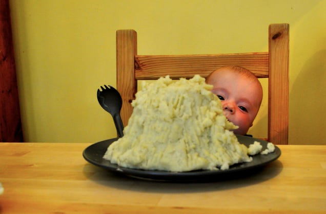 A blissfully confused baby reenacts scenes from classic scifi and fantasy films