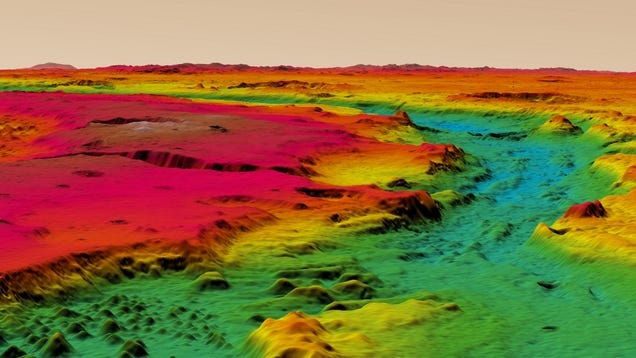 This Elevation Map Of Mars Makes The Red Planet Much More Colorful