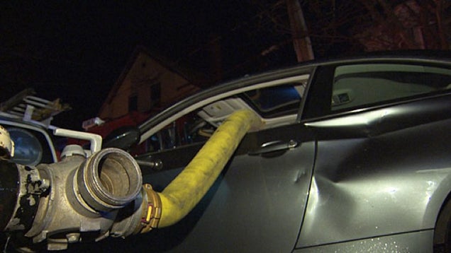 Firefighters Smash 2-Day-Old BMW That Was Illegally Blocking Hydrant