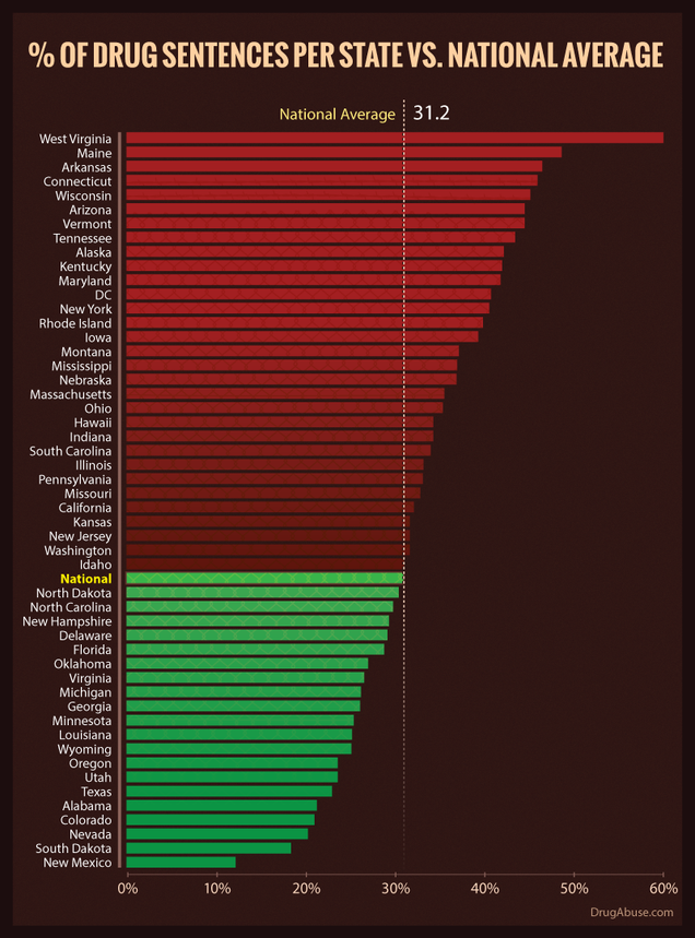 Everything You Need to Know About Drug Incarceration Rates Across the US