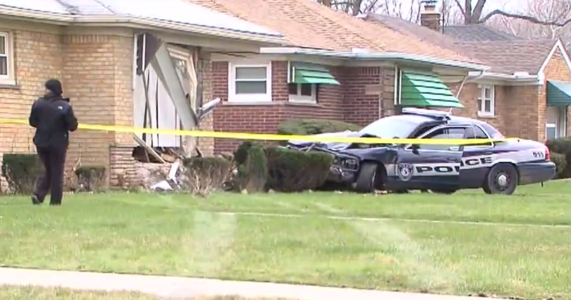 Police Officer Crashes Cruiser Into Michigan Home