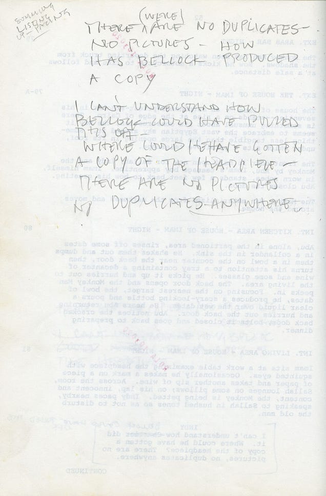 Read Harrison Ford's original script notes from Raiders of the Lost Ark