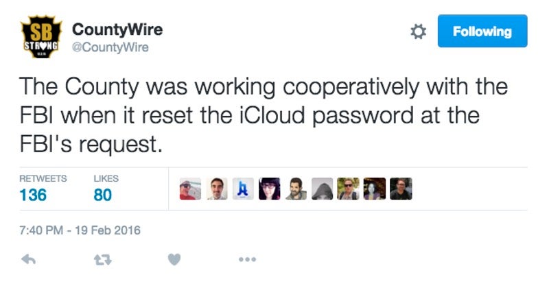San Bernardino County Calls the FBI Liars Over Terrorist's iCloud Account