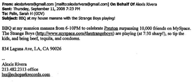 'Bring Beef, Tequila, and Condoms': The Sarah Palin E-Mails So Far