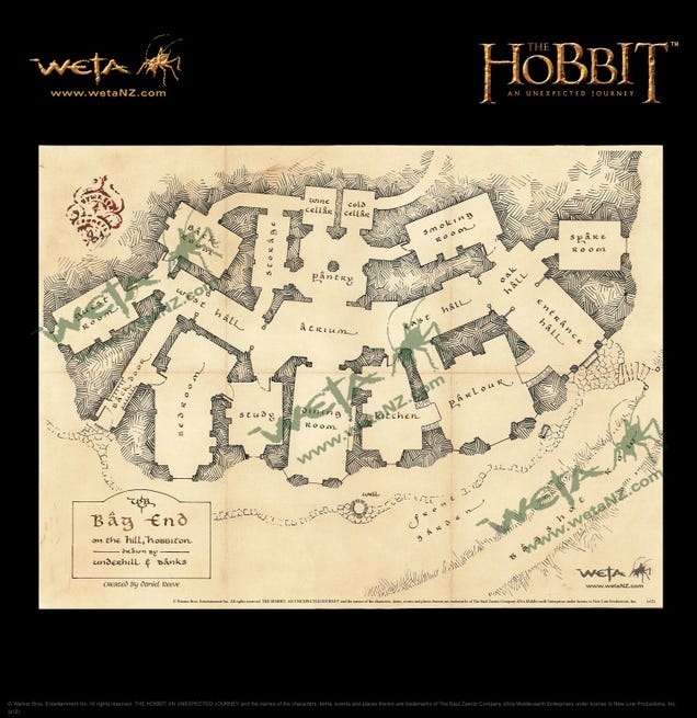 Gorgeous prop replica maps of Middle Earth take us through Peter Jackson's Hobbit