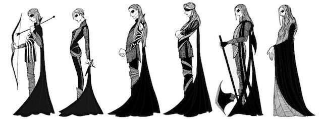 Beautiful black-and-white illustrations put a gothic spin on Game of Thrones