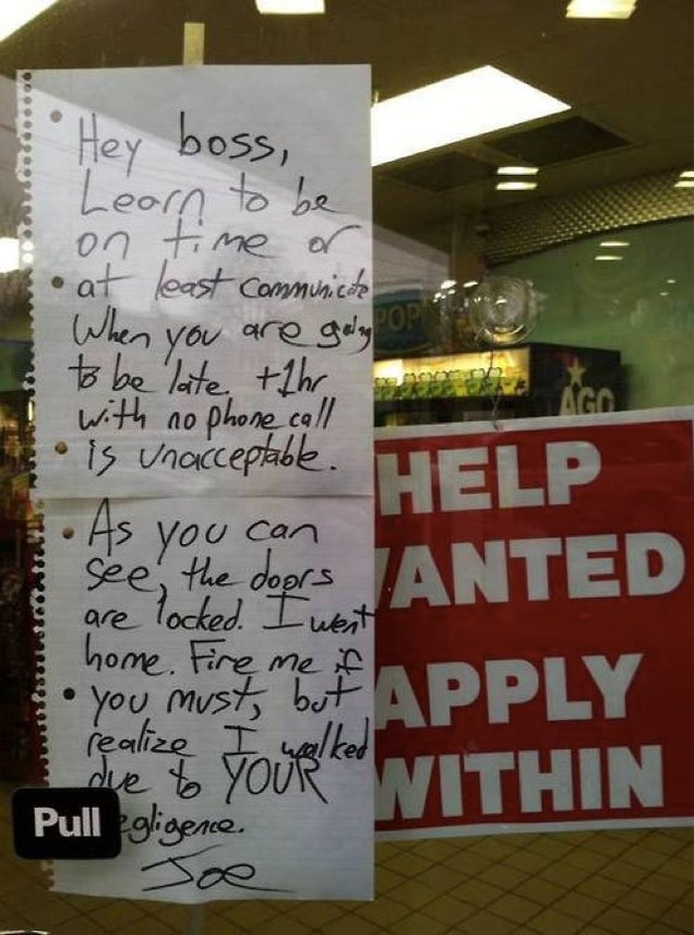 Gas Station Worker Gets Fired After Note to His Boss Goes Viral