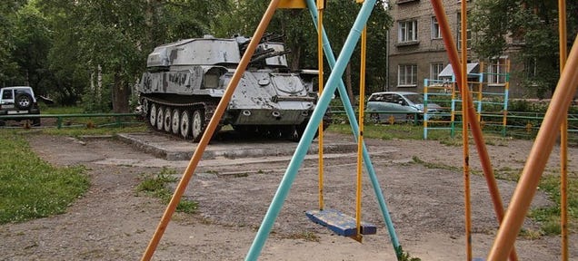 Russian Playgrounds Have Tanks In Them