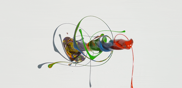 Watch Different Colors of Paint Spin Like Crazy on a Drill in Slow Motion