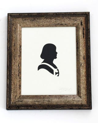 Victorian paper silhouettes of famous (and infamous) scifi characters