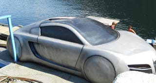 How did an I, Robot prop car end up on a Canadian salvage barge?