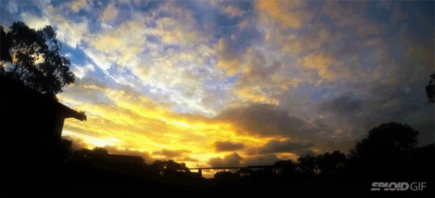 Watch different layers of clouds move in completely different directions