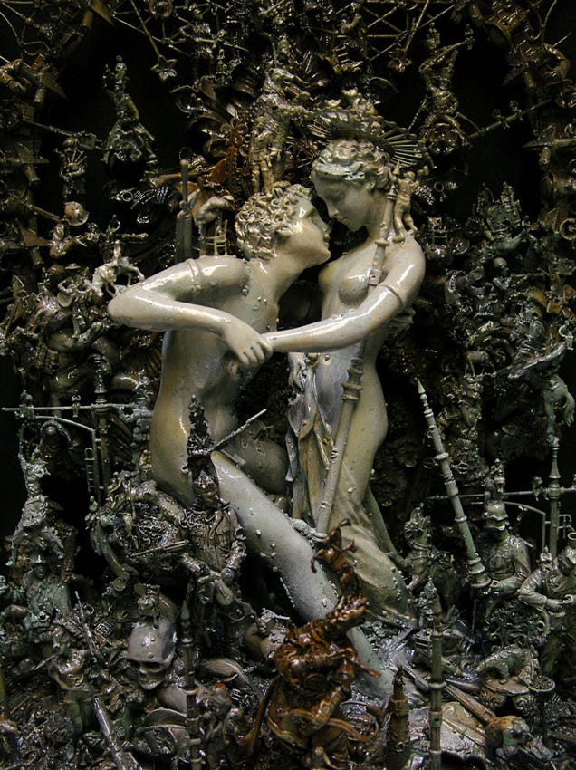 Kris Kuksi's Beautiful Art is Made From the Bones of Dead Model Kits