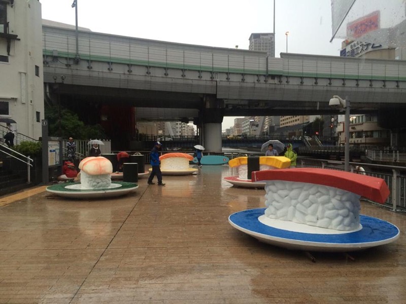 Giant Sushi Floats Through Osaka