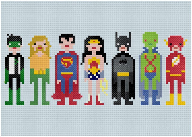 Embroidered samplers put scifi heroes in stitches