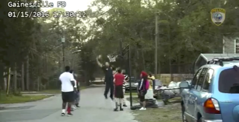 Cop Responds To Noise Complaint Of Kids Playing Basketball By Lowering Rim And Dunking On Them