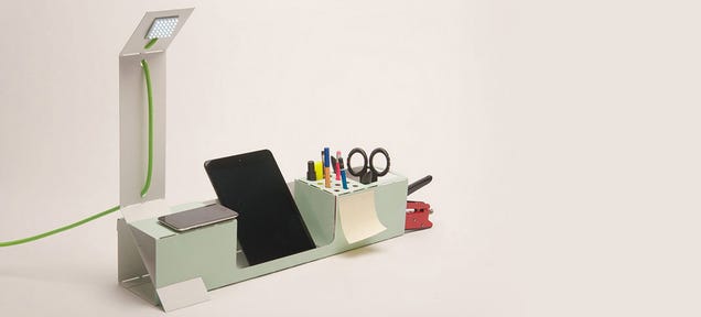 This Desk Tidy Folds Into Shape From a Sheet of Laser-Cut Steel