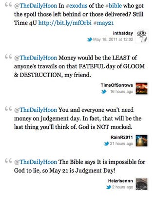 Car enthusiasts troll true believers ahead of end times