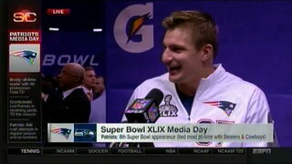 Rob Gronkowski Reads Gronk Erotica Out Loud At Super Bowl Media Day
