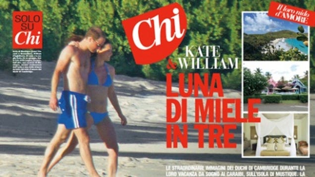 First Photos of Kate Middleton's Bare Baby Bump Published in Italian Gossip Magazine