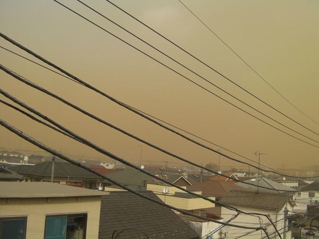 Sand, Smog, or Something Covered Japan in a Yellow Haze