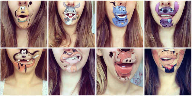 Genius Makeup Artist Transforms Her Lips Into Cartoon Characters