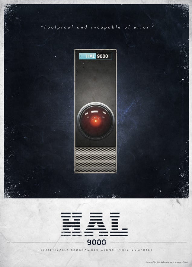 Vintage advertisements for HAL 9000 and the Orion III space plane