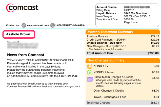 Dear Valued Asshole: Do You Have a Cable Bill Insult Story?