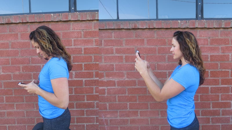 Posture for using a cellphone