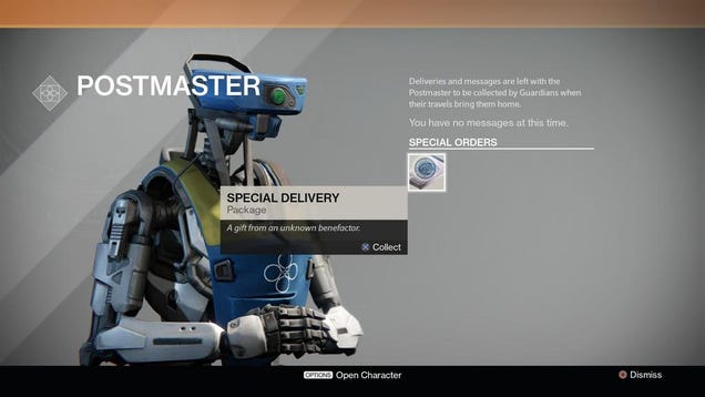 What Legendary Gift Did Destiny's "Unknown Benefactor" Give You Today?