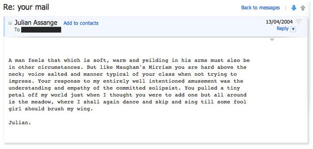 The Creepy, Lovesick Emails of Julian Assange
