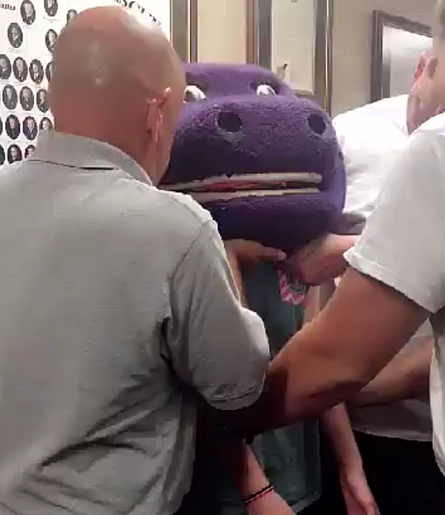She Got Stuck in the Barney